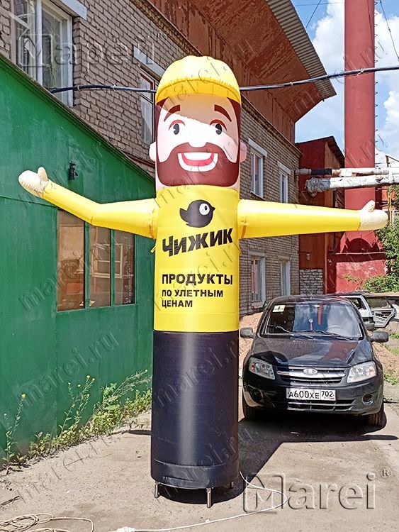 Надувная реклама "Зазывала" - надувной человек с машущей рук