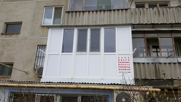 Расширение балконов под ключ (отделка, обшивка, пол, потолок) в Керчи